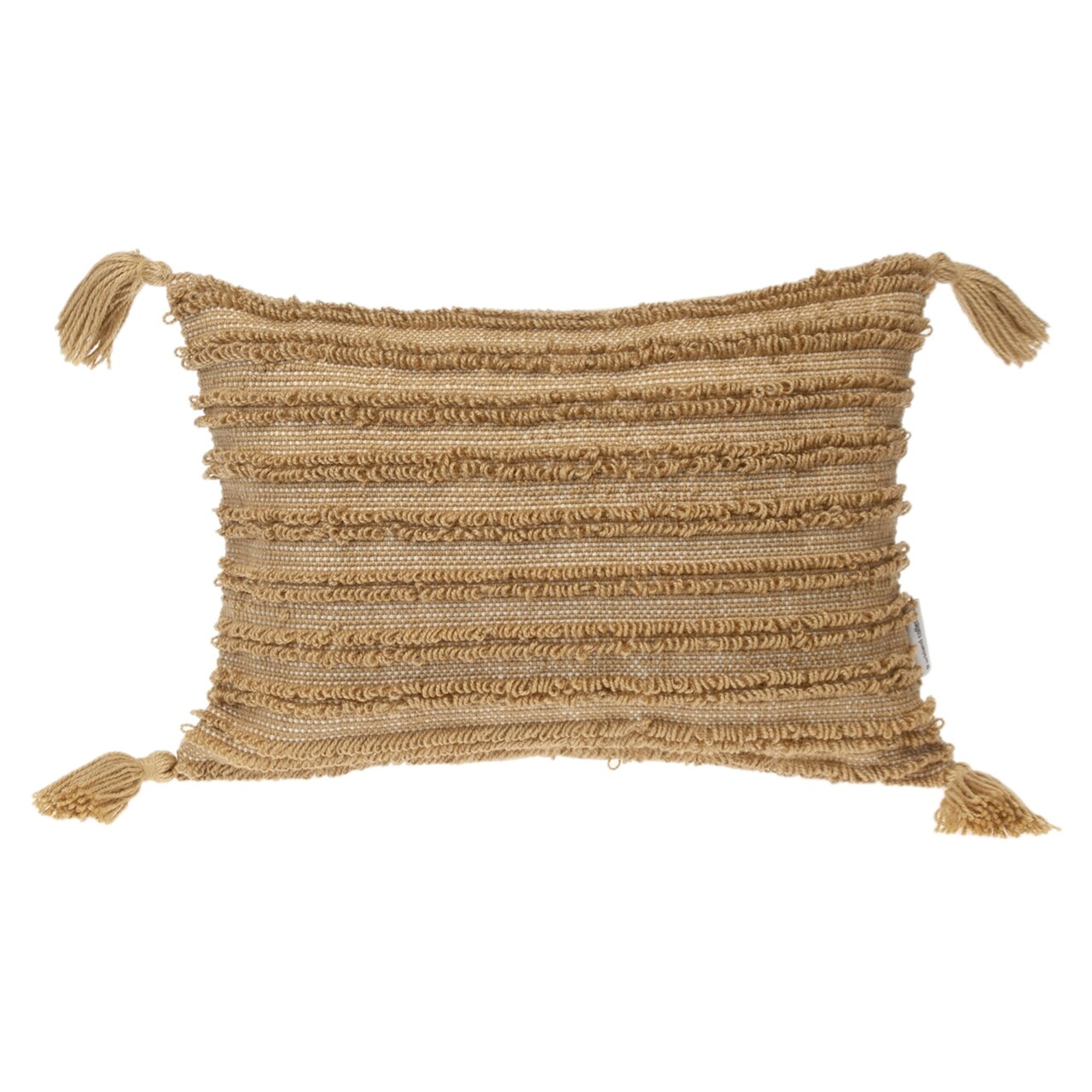 Nassau Collection Boho Rectangular Throw Pillow with Tassels - 20" - Brown